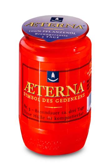 Aeterna: Öl-Licht Nr 3  aus 100 % reinem Pflanzenöl (20 Stück) - rot