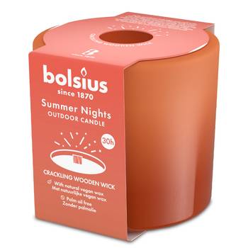 Bolsius: Summer Nights Outdoor-Kerze 80/90mm - terracotta (1 Stück)