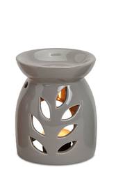 Keramik Duftlampe "Blätter" 100/130mm (1 Stück) - grau